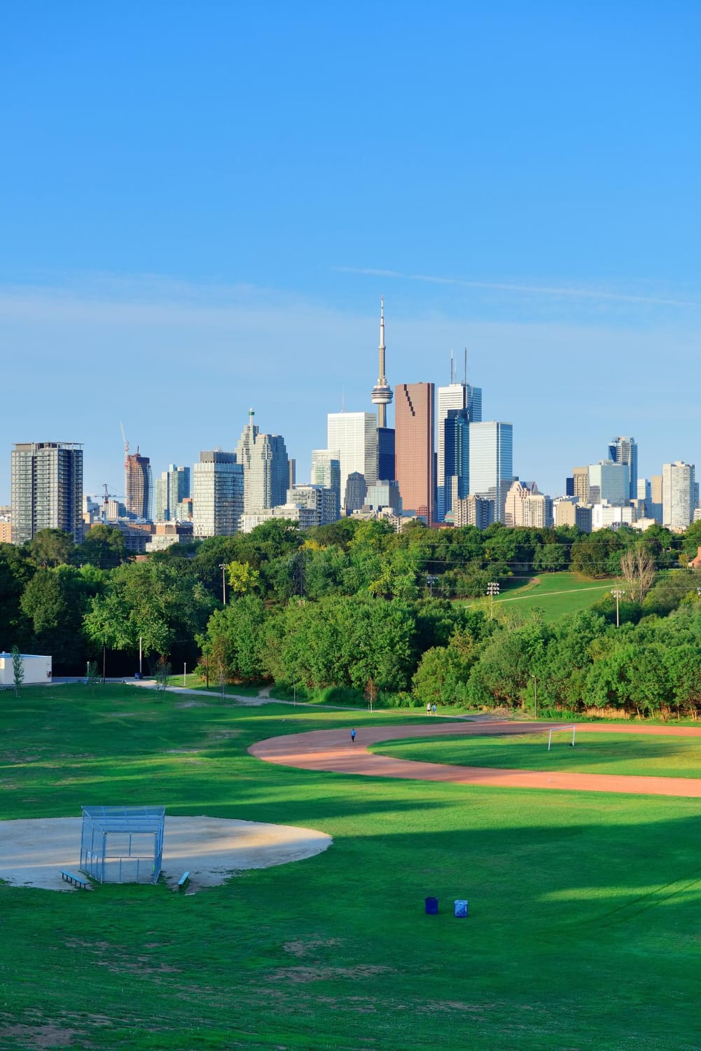 toronto-skyline-park-with-urban-buildings-blue-sky